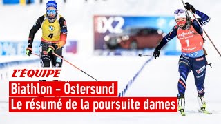 Biathlon 202324  Lincroyable finish victorieux de Lou Jeanmonnot sur la poursuite dÖstersund [upl. by Odnalra]