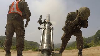 ROK Army 60mm 81mm 107mm Mortars Live Fire Training [upl. by Remos]