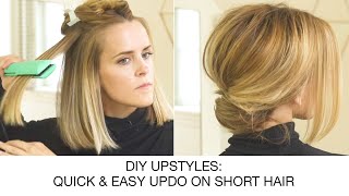 How to Create a Quick amp Easy Updo on Short Hair  DIY Upstyles  Kenra Professional [upl. by Oiratnom]