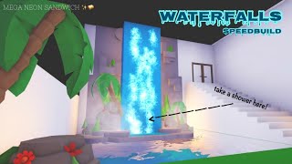 How to Build a Waterfall  ROBLOX  Adopt me  Futuristic house Pool ideas [upl. by Anuayek]