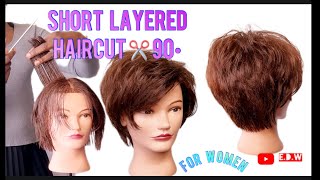 Short Layers Haircut  Uniform layer  90 ° degree [upl. by Atarman]