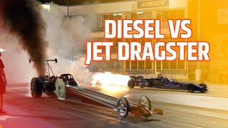 Diesel vs Jet Dragster Race  Closer Than You Think [upl. by Ewart265]