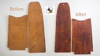 How to wax and waterproof vegetable tanned leather [upl. by Aivad161]