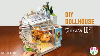 DIY Miniature Dollhouse Doras LOFT from Rolife Kit [upl. by Adnimra]