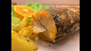 Peceni oslic sa krompiricima  Posni recepti  Roasted Hake with Potatoes  Fish recipe CooKing [upl. by Naillimixam]