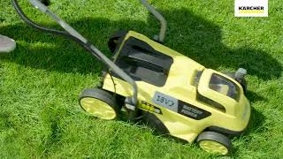 Karcher LMO 1833 Cordless Battery Operated Fast Charger Lawnmower  Telfords DIY Portlaoise [upl. by Napoleon]