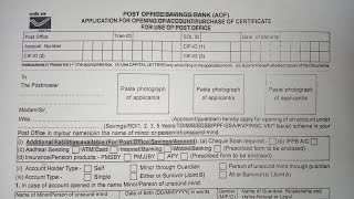 Post Office Savings Account Form Fill UP 2025 [upl. by Ursula]