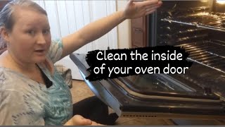 How to easily clean in the middle of an oven door Frigidaire gallery style [upl. by Cerf960]