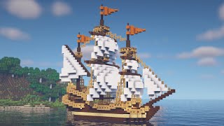 Minecraft  How to Build a Medieval Ship Tutorial [upl. by Egidius858]