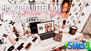 SIMS 4 BEAUTY GURU BEDROOM SPEED BUILD  MY CLUTTER CC FOLDER 500 ITEMS  831 GB ♡ [upl. by Ellerred418]