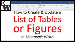 How to Create and Update a List of Tables or Figures in Microsoft Word [upl. by Manno]