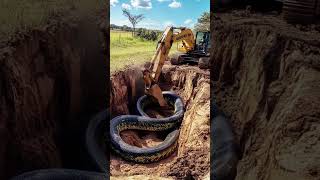 Massive Serpent Found Beneath the Surface 🐍😳 ExcavatorSurprise [upl. by Llertal]