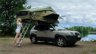 Abonnenten zwingen uns ein Dachzelt zu kaufen Treeline Dachzelt Review  Auto Camping am See [upl. by Rehprotsirhc]