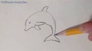 How to Draw a Dolphin In 5 EASY Steps  GREAT for Kids amp Beginners [upl. by Ybhsa]