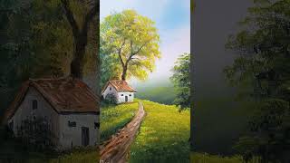 Kulübe Akrilik Boya Landscape Painting painting acryliclandscape how [upl. by Yarled]