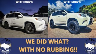 How we stuffed 34s on this 2017 GX460 with a 25 offset wheel using Dobinsons IMS and Summit Wheels [upl. by Ahseer]