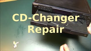 Sony 5 Disc CD Changer Repair  Stuck Drawer belt replacement dissasemble [upl. by Marion538]