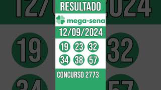 MEGA SENA hoje  12092024  ACUMULADA  46 MILHÕES  Resultado concurso 2773 [upl. by Larrad]