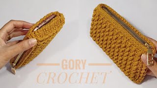 كروشيه بورتفيه محفظه بجيب مزدوج crochet wallet кошелек крючком cartera de ganchilloπορτοφόλι [upl. by Star564]