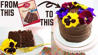 CHOCOLATE CAKE MIX HACKS  How To Make a Box Cake Mix Taste Better [upl. by Olracnaig]