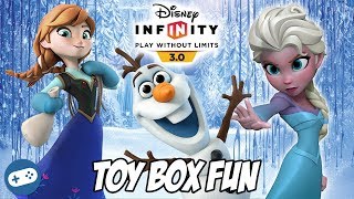 Frozen Disney Infinity 30 Toy Box Fun Gameplay with Anna Elsa and Olaf [upl. by Aleetha]