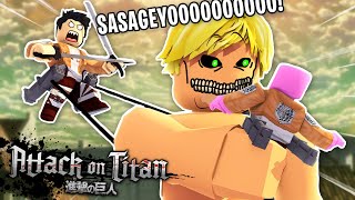 ATTACK ON TITAN EN ROBLOX termine siendo comida de titan 😭👌 [upl. by Ecarg199]