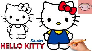 How To Draw Hello Kitty  Sanrio  Cute Easy Step By Step Drawing Tutorial [upl. by Dviad]