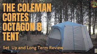 The Coleman Cortes Octagon 8 Tent  How To Set it Up Long Term Review [upl. by Ynohtna]