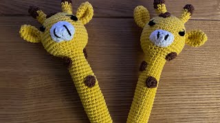 Giraffe baby rattle amigurumi tutorial [upl. by Eiznikcm]