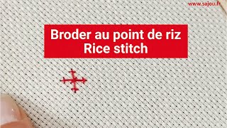 Broderie point de riz  Embroidery rice canvaswork stitch [upl. by Harl725]