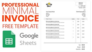 How to Create a Minimal Professional Invoice in Google Sheets  Google Sheets Invoice Template [upl. by Ailegave]