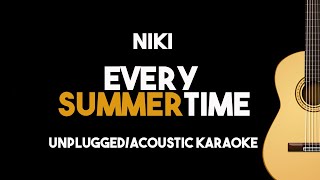 NIKI  Every Summertime AcousticUnplugged Karaoke Version with Lyrics [upl. by Segalman]