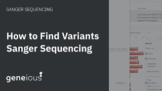 How to Find Variants Sanger Sequencing in Geneious Prime [upl. by Kcirrad180]