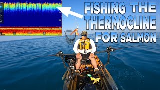 How To Fish The Thermocline For Salmon and Trout  Lake Michigan Kayak Fishing [upl. by Echikson]