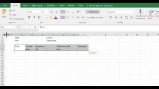 Lesson Plans 1  Creating A Lesson Plan in Excel [upl. by Mathew]