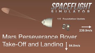 MARS PERSEVERENCE ROVER  Blueprints  TakeOff and Landing  SFS 15 [upl. by Ikceb]