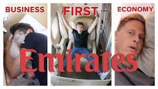 EMIRATES FLIGHT COMPARISON First Class vs Business vs Economy [upl. by Almeria]