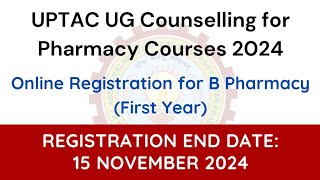 Aktu B Pharma Counselling Registration  Last Date  15 November 2024 [upl. by Retluoc]