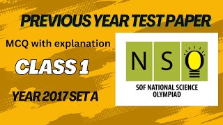 NSO science Olympiad test paper class 1 2017 set a SOF [upl. by Robin]