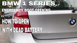 BMW 1 SERIES BOOT LOCKED  HOW TO OPEN BMW BOOT WITH A DEAD BATTERY 2021 [upl. by Etselec254]