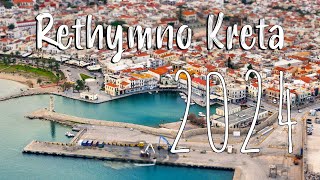 Rethymno Crete Kreta walking tour 4k drone vlog Greece 2024 [upl. by Dahcir]