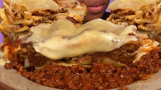 ASMR EATING CHEESE LASAGNA FOOD 🧀 [upl. by Gould103]