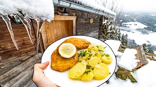 Cooking Wiener Schnitzel in a Mountain Hut  Cooking with Alex Ep1 [upl. by Lili]