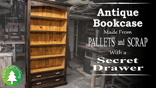 Secret Drawer Bookcase made from Pallet and Scrap Wood [upl. by Valentine]