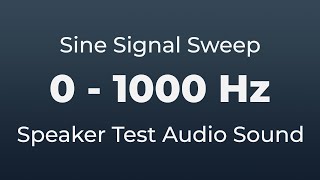 0 to 1000 Hz Audio Signal Sweep Test Tone for Bass Test on Your Speakers  0  1 kHz [upl. by Yrreb]