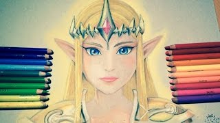 Speed Drawing Zelda Princess [upl. by Aihsekat]