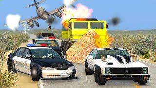 EPIC POLICE CHASES 38  BeamNG Drive  CRASHdriven [upl. by Steffy]