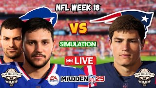 BILLS vs PATRIOTS  NFL WEEK 18  MADDEN 25 PREDICTIONS [upl. by Leizo974]