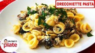 ORECCHIETTE PASTA RECIPE  Porcini Mushrooms and Zucchini Vegetarian Pasta [upl. by Ronn]