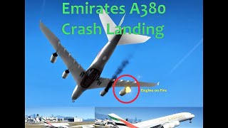 Emirates Airbus A380  A380 Crash Landing  GTA V Emirates [upl. by Tartan45]